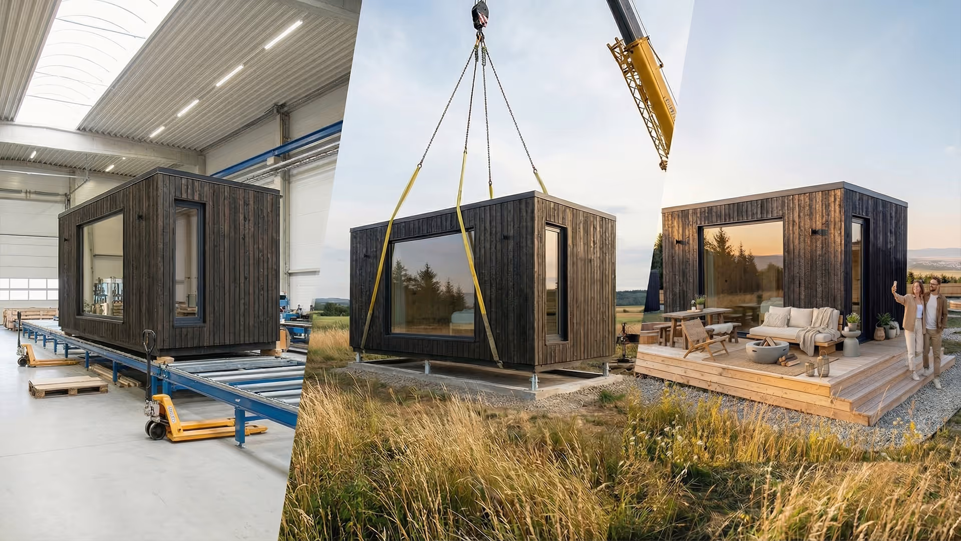 BIOBUILDS modular cabin assembly process